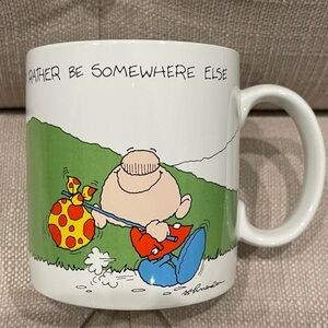 Russ Berrie Coffee Mug I'd Rather Be Somewhere Else Outdoors Schneider Vintage